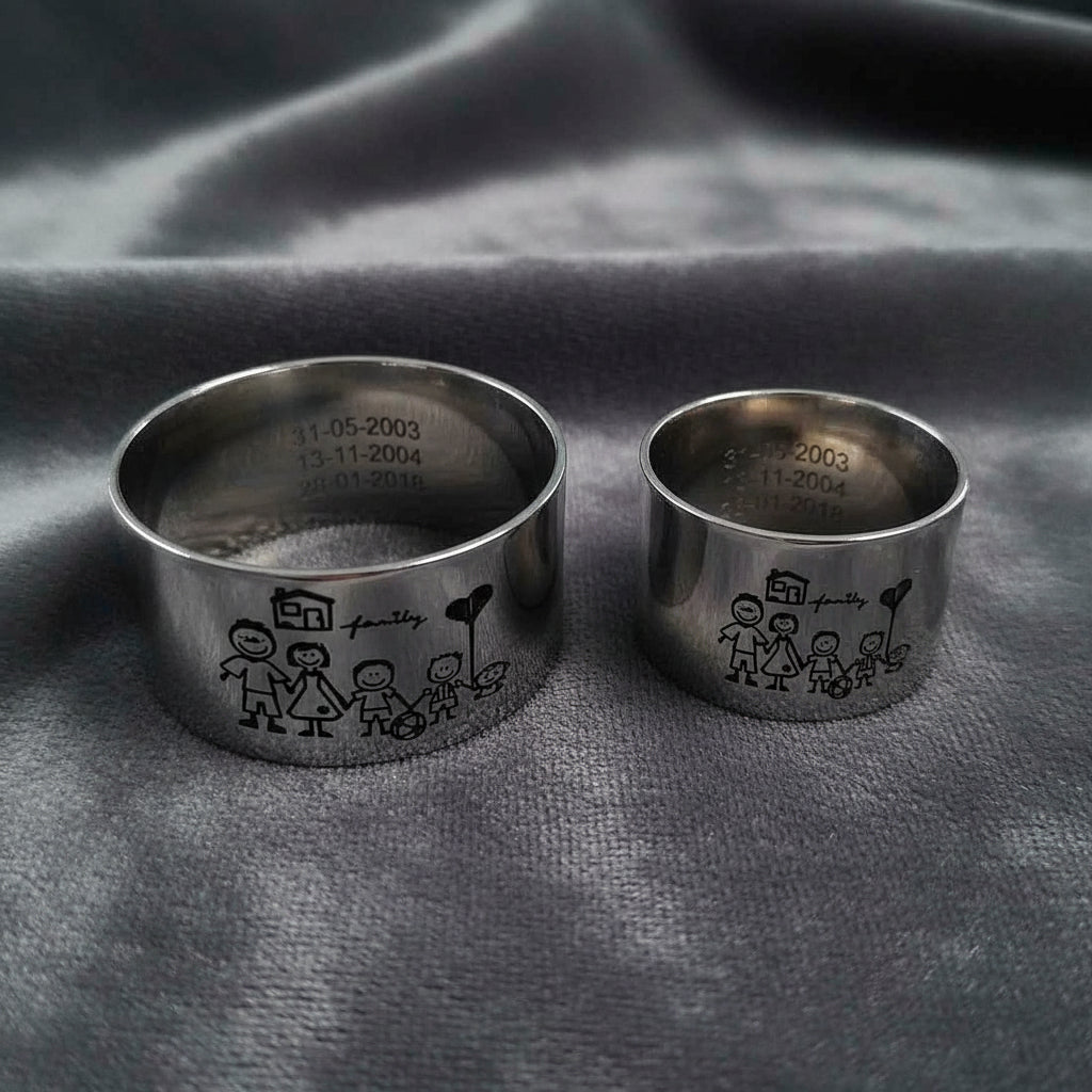 Anello fascia fede Argento 925 famiglia nome Regalo