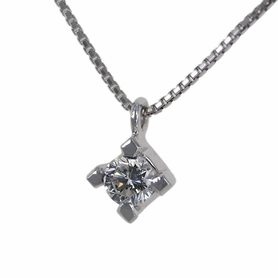 Collana oro bianco 18kt. diamante naturale ct. 0.15 modello solitario punto luce