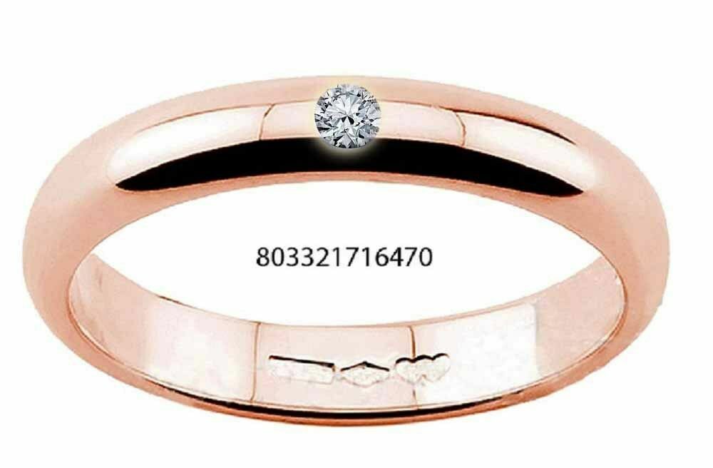 Diana Fede Oro Rosa 18 kt. 750/°° Diamante Naturale Ct. 0.3/ 0..5