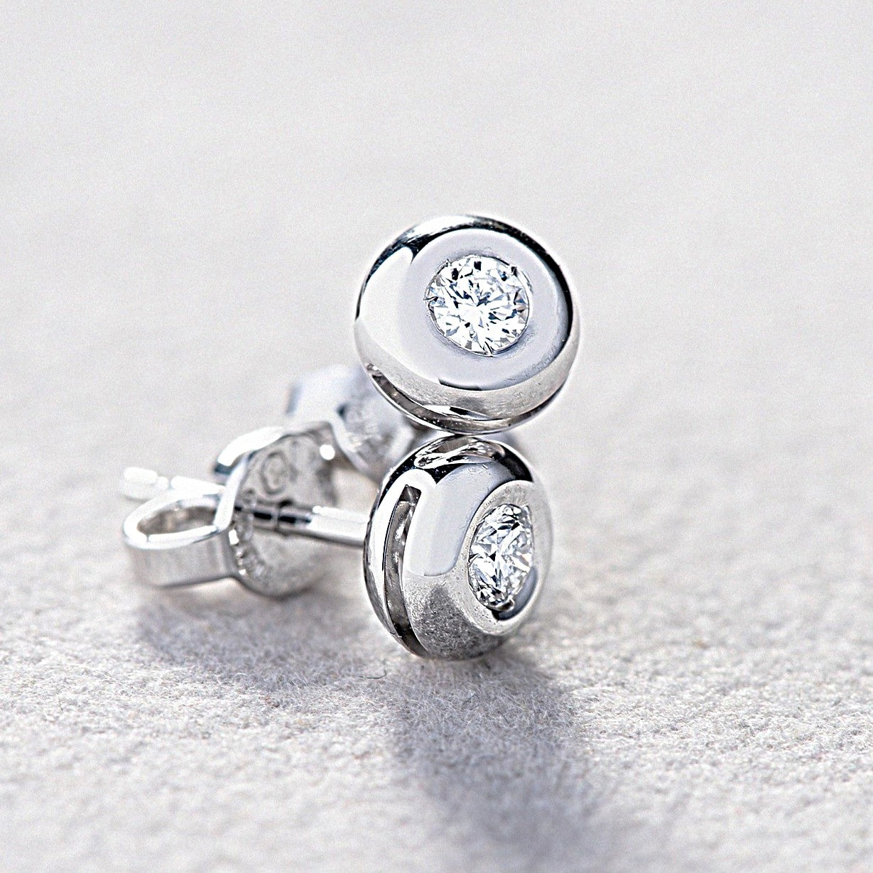 Orecchini in Oro Bianco 18kt con Diamanti LG (0.20ct) Taglio Cipollina - Artigianato Italiano