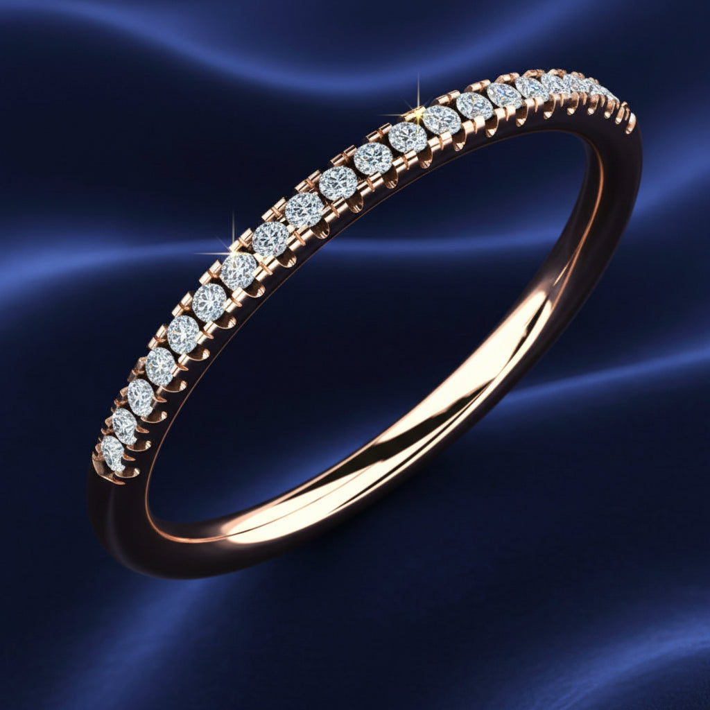 Anello eternity in oro rosa 18kt con diamanti naturali 0,18ct Art MID Gioielli.