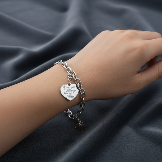 Bracciale a Catena in Argento 925 con Pendente Cuore - ArtMID