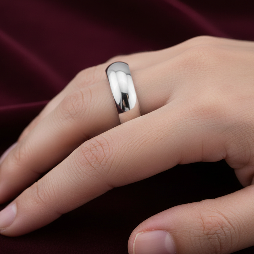 Fede Mantovana in Oro Bianco 18kt - 5.00 Grammi - Produzione Artigianale Art MiD