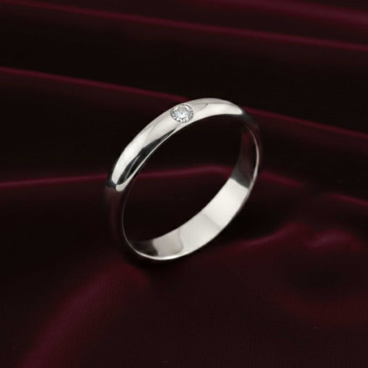 Fede nuziale 4 grammi con diamante naturale IF G oro bianco e giallo Art MiD.