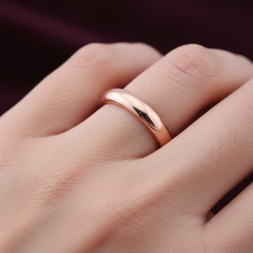 Diana Fede oro Rosa 18 kt. incisione Gratis anello matrimonio nozze uomo donna