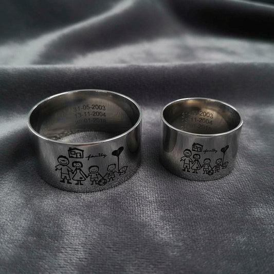 Anello fascia fede Argento 925 famiglia nome Regalo