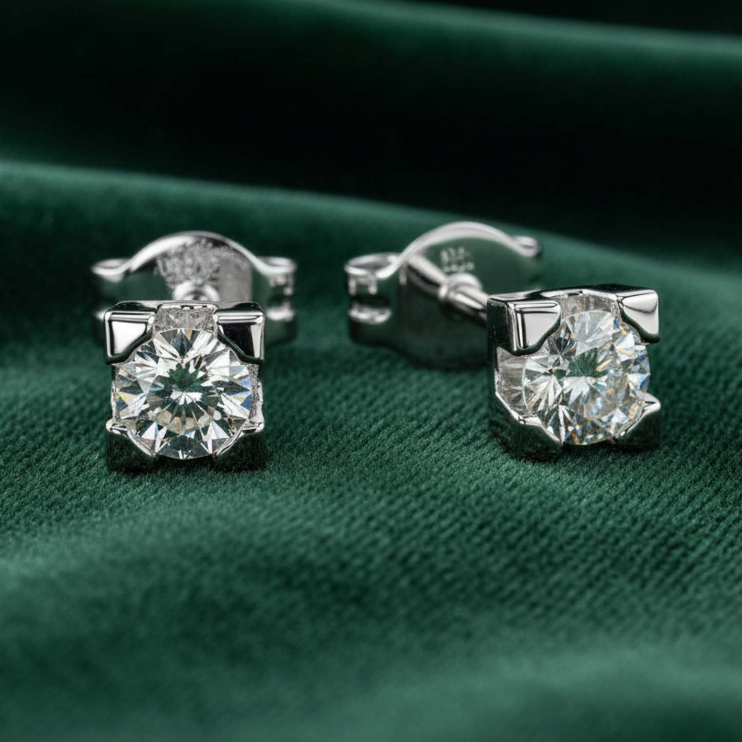 Orecchini oro bianco 18 kt. con diamanti naturali da 0.06 punto luce donna regalo