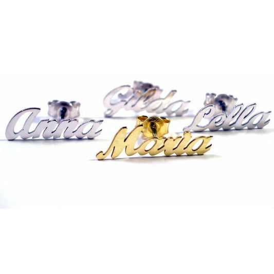 Mono orecchino nome oro 18 kt. 750/000 regalo donna regazza