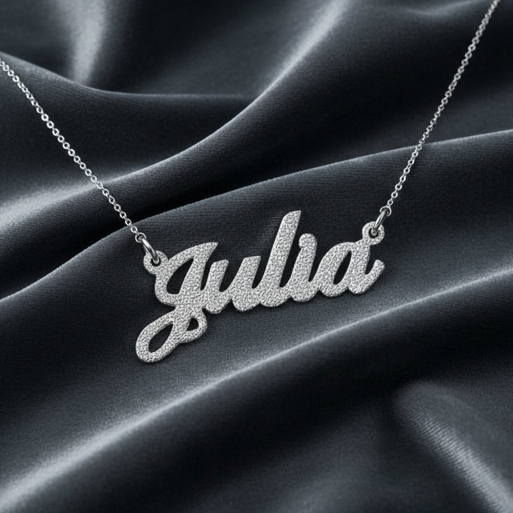 Collana con nome argento sterling 925 effetto  novità donna ragazza