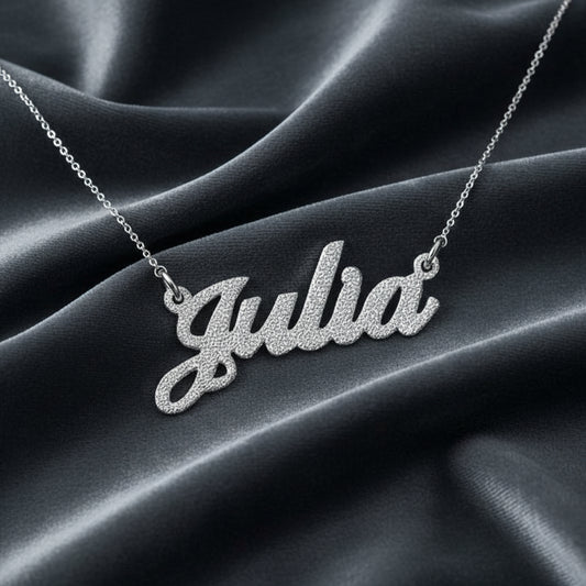 Collana con nome argento sterling 925 effetto  novità donna ragazza