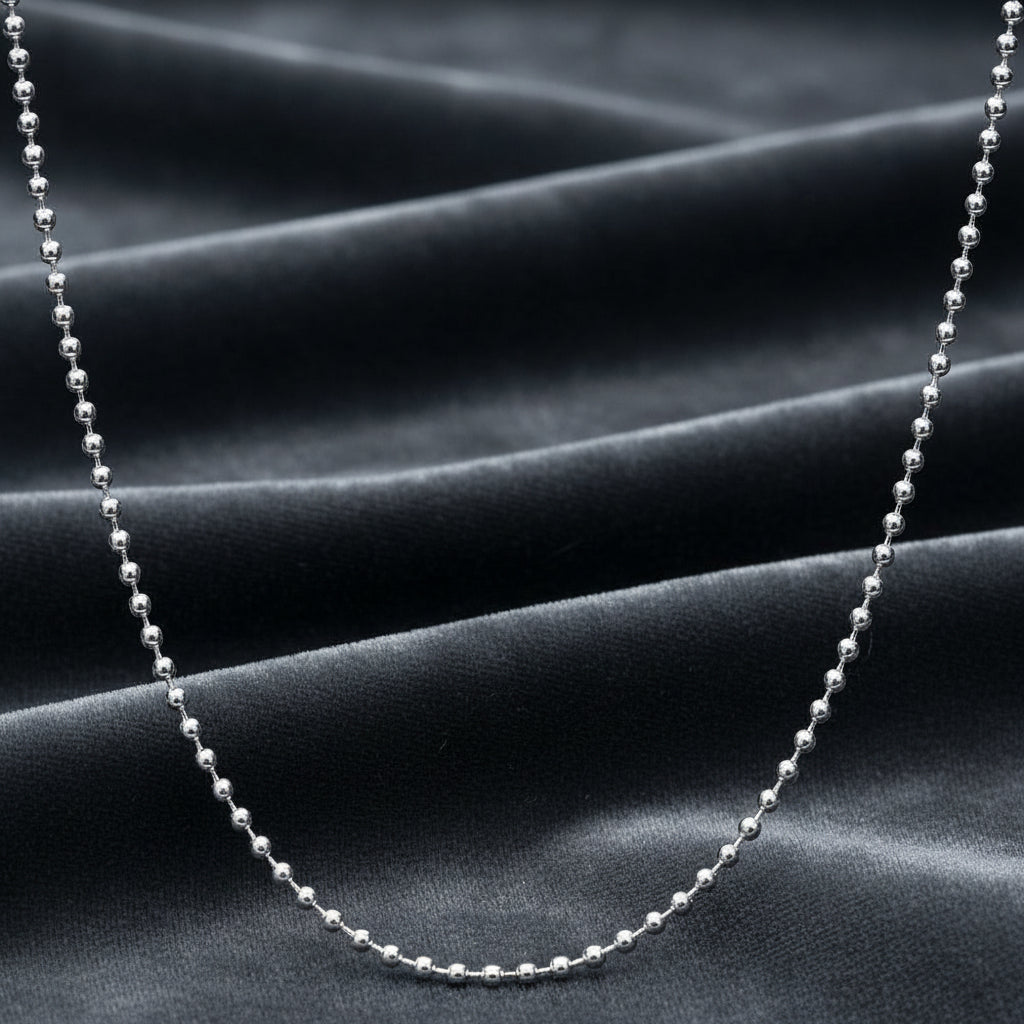 Collana argento sterling 925 rodiato anallergico sfere 2mm donna regalo gioielli