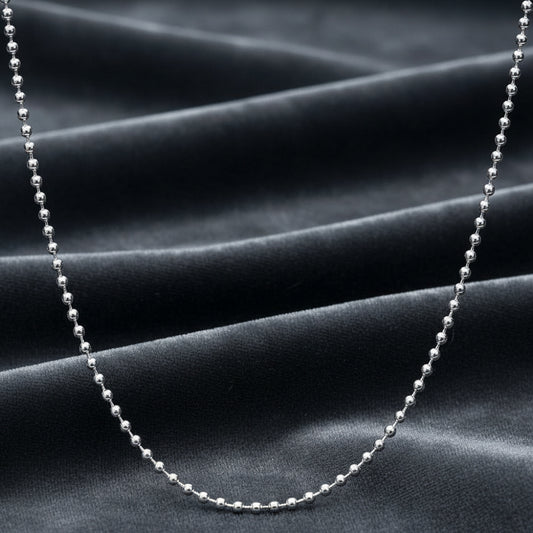 Collana argento sterling 925 rodiato anallergico sfere 2mm donna regalo gioielli