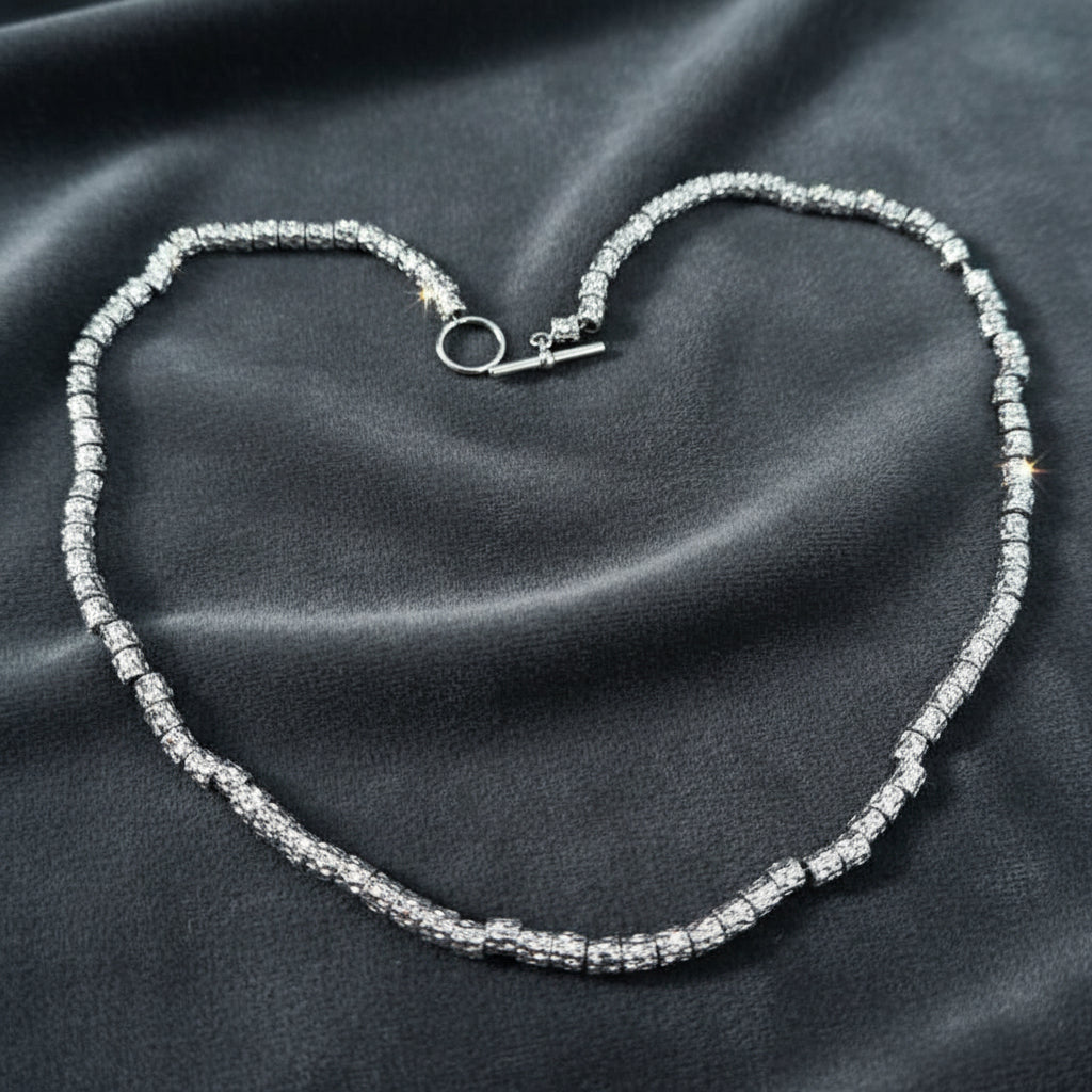 Collana Argento 925 stile Dodo pepite granelli  uomo donna