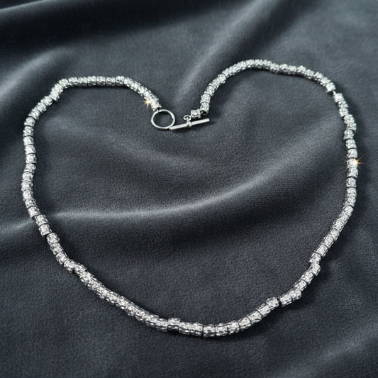 Collana Argento 925 stile Dodo pepite granelli  uomo donna