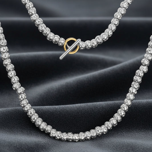 Collana Pepite Granelli in Argento 925 Stile Dodo - Art MID Gioielli