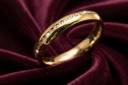 Fede Nuziale Oro e Diamanti LG 0.20 ct - Linea Infinito - Art MID Gioielli - Made in Italy