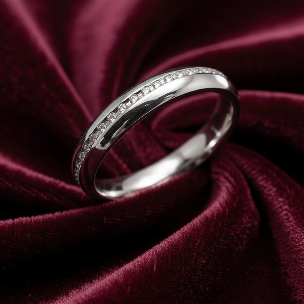 Fede Nuziale Oro e Diamanti LG 0.20 ct - Linea Infinito - Art MID Gioielli - Made in Italy