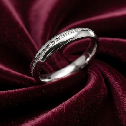 Fede Nuziale Oro e Diamanti LG 0.20 ct - Linea Infinito - Art MID Gioielli - Made in Italy