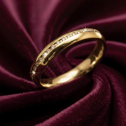 Fede Nuziale Oro e Diamanti LG 0.20 ct - Linea Infinito - Art MID Gioielli - Made in Italy
