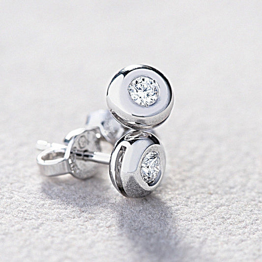 Orecchini in Oro Bianco 18kt con Diamanti LG (0.20ct) Taglio Cipollina - Artigianato Italiano