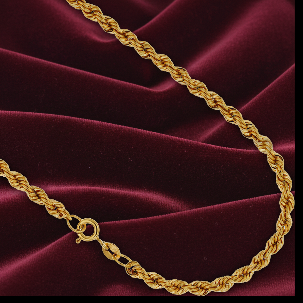 ollana Oro, Oro 18kt, Oro Giallo 750, Collana Fune, Torchon Oro, Gioielli Donna, Regalo Lusso, Art MiD Gol