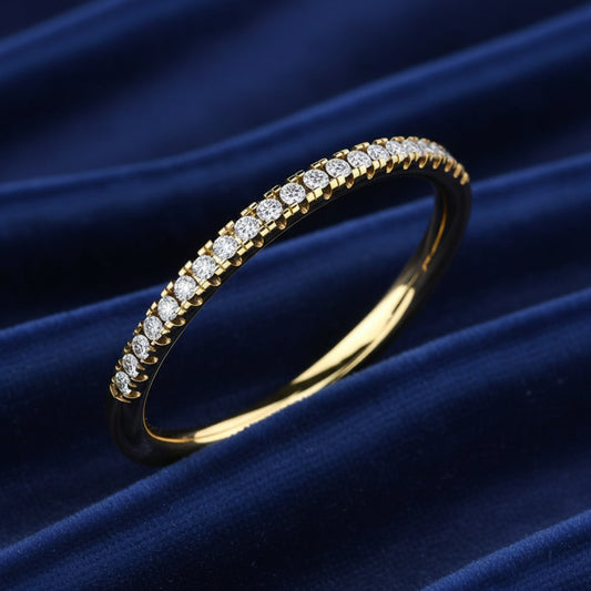 Anello eternity in oro giallo 18kt con diamanti naturali 0,18ct Art MID Gioielli.