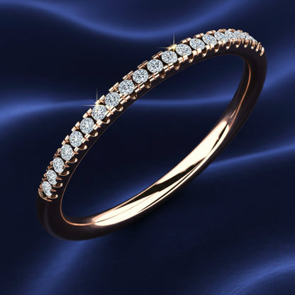Anello eternity in oro rosa 18kt con diamanti naturali 0,18ct Art MID Gioielli.