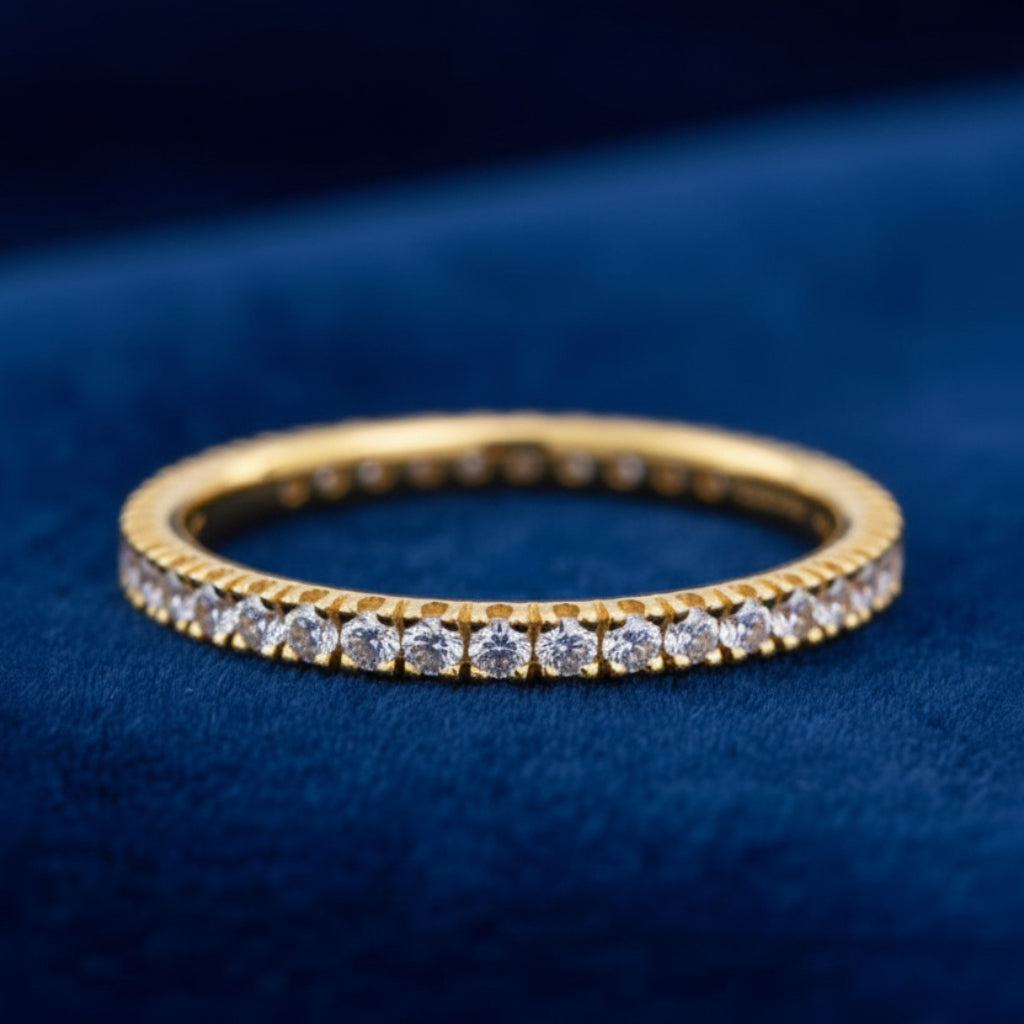 Anello veretta eternity in oro Giallo 18kt con giro completo di diamanti naturali 0.28 carati ArtMID Gioielli