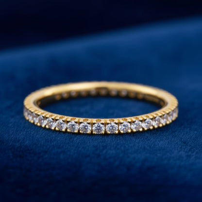Anello veretta eternity in oro Giallo 18kt con giro completo di diamanti naturali 0.28 carati ArtMID Gioielli