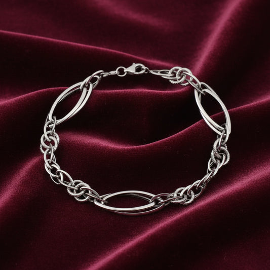 Bracciale a catena in oro bianco 18kt Art MID Gioielli.