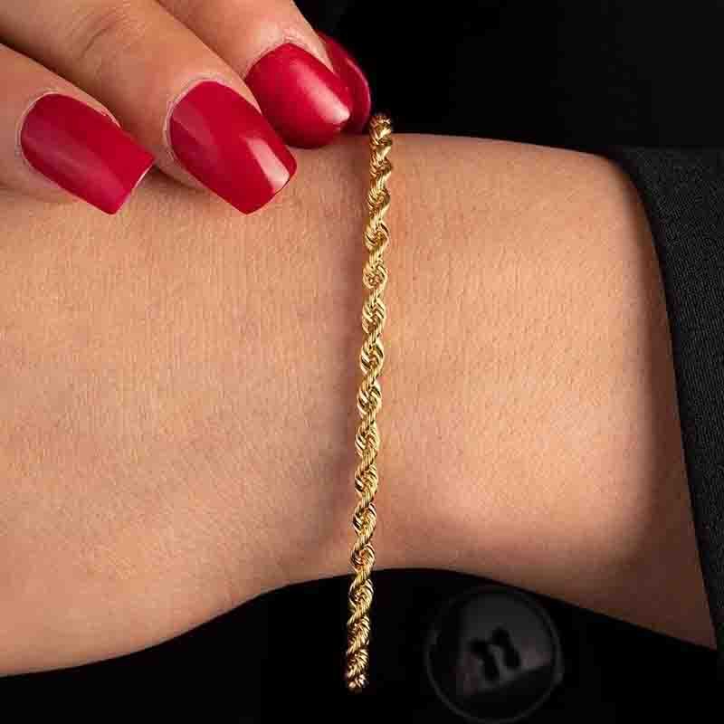 Bracciale a maglia fune in oro 18kt Art MID Gioielli.