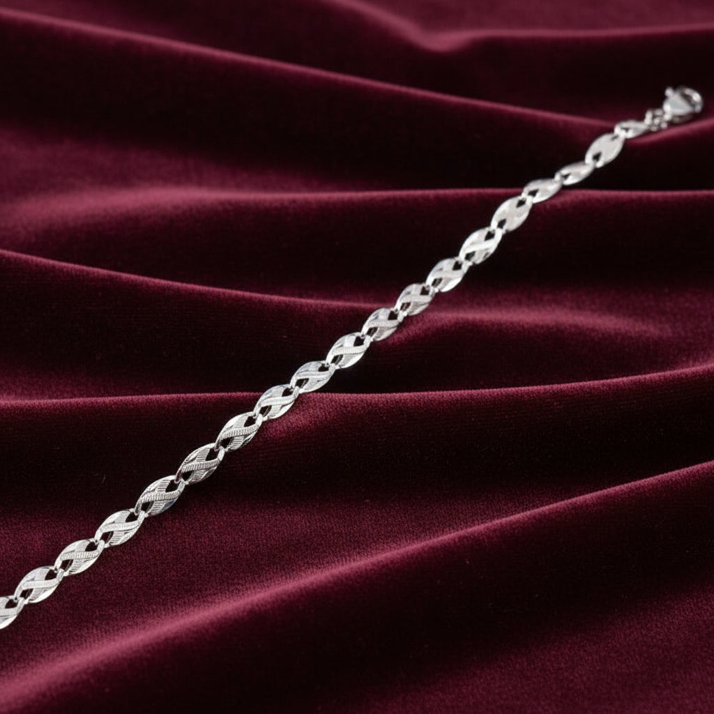 Bracciale in oro bianco 18kt con riportini Art MID Gioielli.