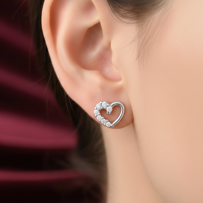 Orecchini "Cuore" con Zirconi in Oro 18kt – Art MID Gioielli