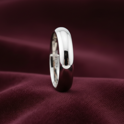 Fede nuziale classica ArtMID in oro bianco 18kt peso 7 grammi. alzata