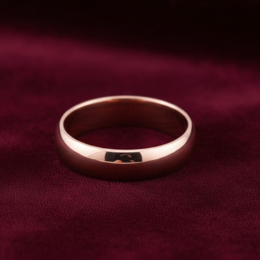 Fede nuziale classica ArtMID in oro rosa 18kt peso 7 grammi. distesa