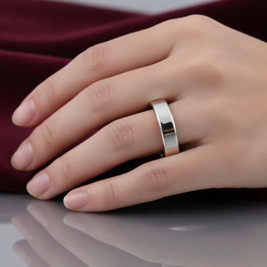 Fede Nuziale Francesina in Oro Bianco 18kt - 5.00 Grammi - Produzione Artigianale Art MiD