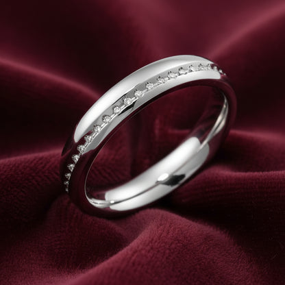 Fede Nuziale Oro e Diamanti LG 0.20 ct - Linea Infinito - Art MID Gioielli - Made in Italy