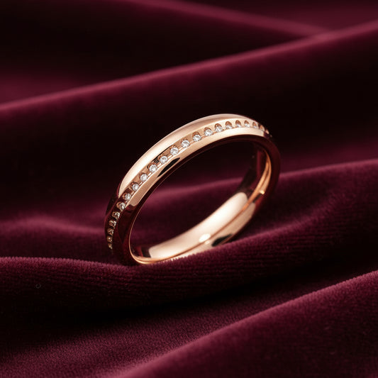 Fede Nuziale Oro e Diamanti LG 0.20 ct - Linea Infinito - Art MID Gioielli - Made in Italy