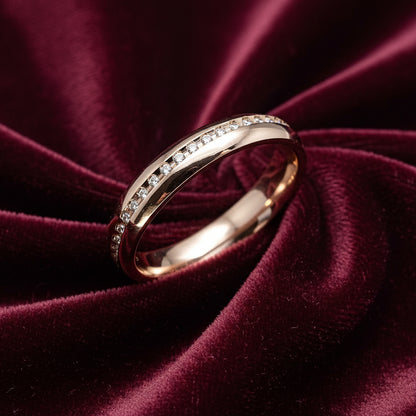Fede Nuziale Oro e Diamanti LG 0.20 ct - Linea Infinito - Art MID Gioielli - Made in Italy