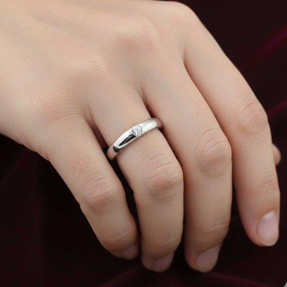 Fede nuziale 4 grammi con diamante naturale IF G oro bianco e giallo Art MiD.