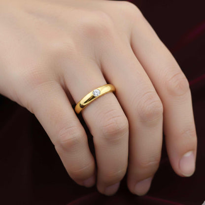Fede nuziale 4 grammi con diamante naturale IF G oro bianco e giallo Art MiD.