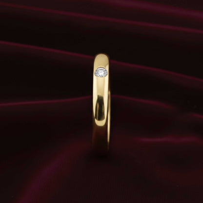Fede nuziale 4 grammi con diamante naturale IF G oro bianco e giallo Art MiD.