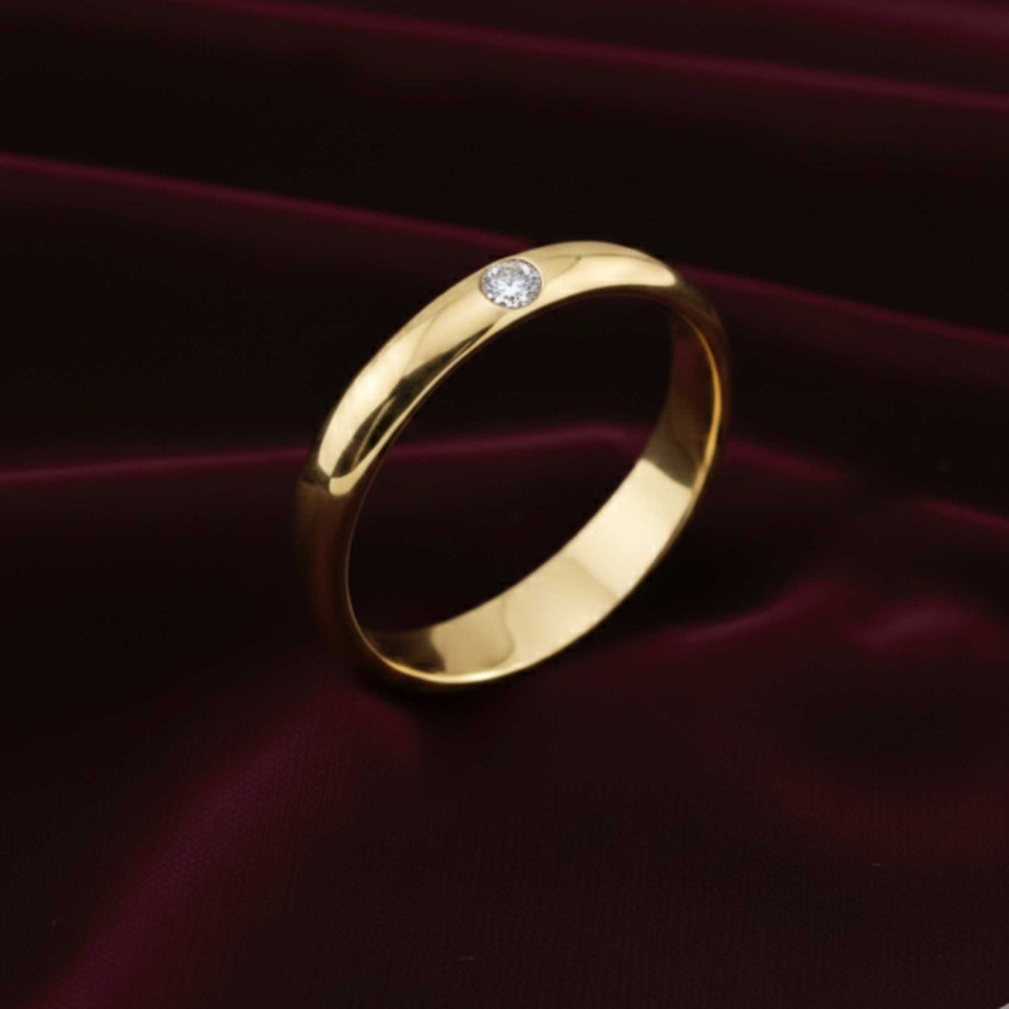 Fede nuziale 4 grammi con diamante naturale IF G oro bianco e giallo Art MiD.