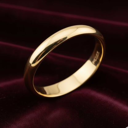 Fede classica larga in oro giallo 18kt lucido, larghezza 0,38 cm