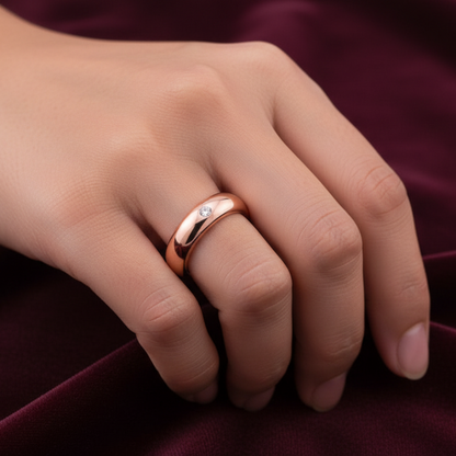 Fede Nuziale Oro 18kt con Diamante 0.05ct - 7g - Spessore 5mm | Art MiD