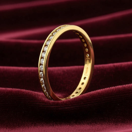 Anello veretta eternity a giro completo in oro giallo 18kt Art MID Gioielli.