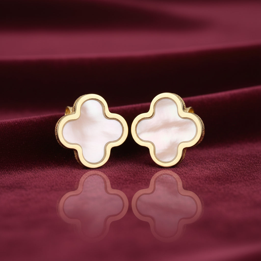 Orecchini a forma di quadrifoglio in oro giallo 18kt Art MID Gioielli.
