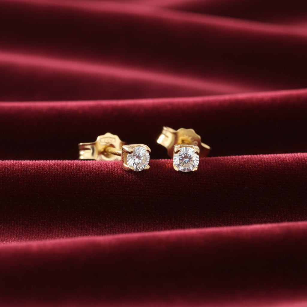 Orecchini solitario in oro giallo 18kt Art MID Gioielli.