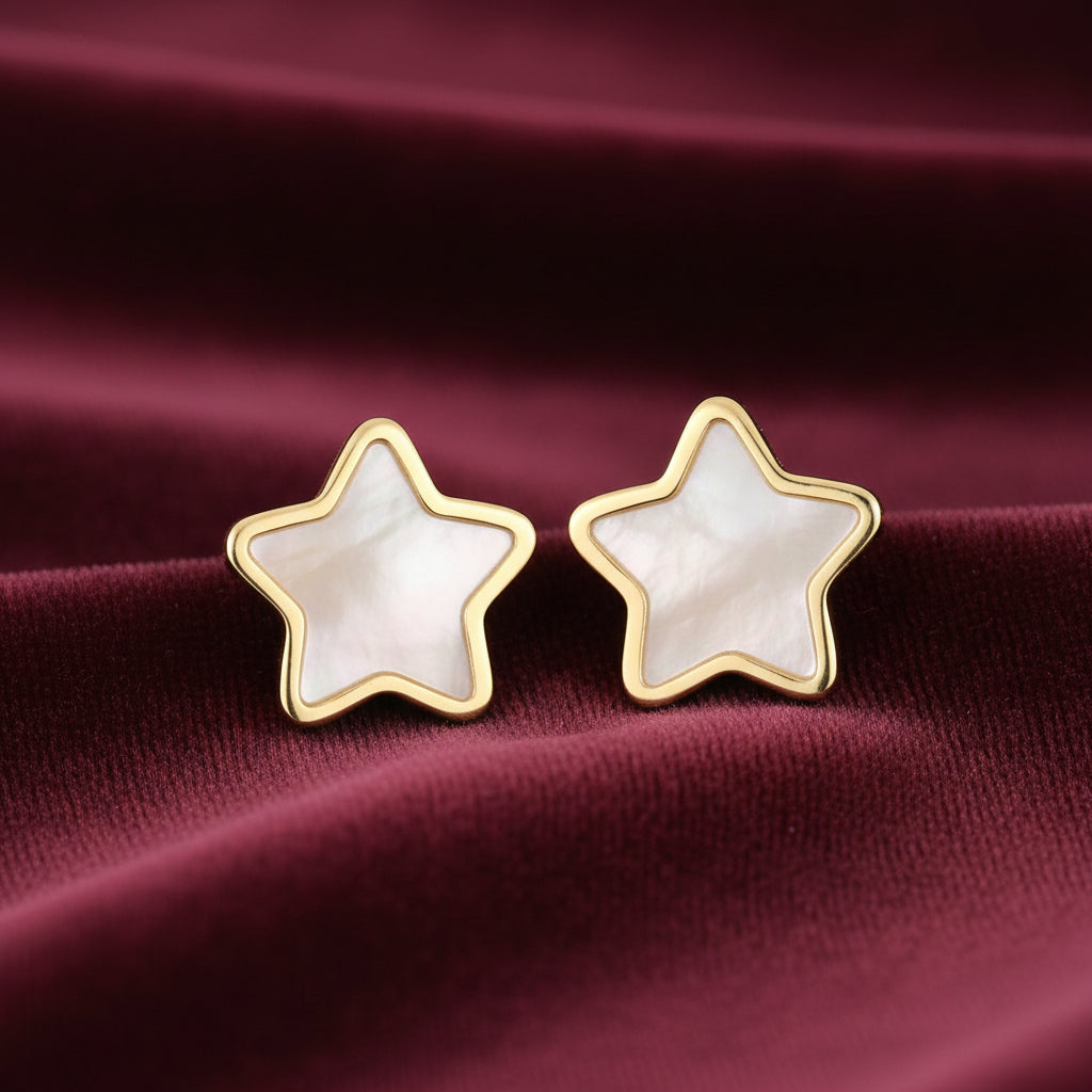 Orecchini a forma di stella in oro giallo 18kt Art MID Gioielli.