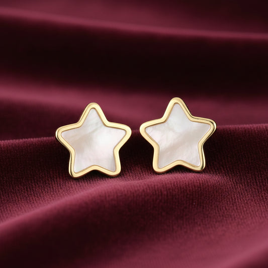 Orecchini a forma di stella in oro giallo 18kt Art MID Gioielli.